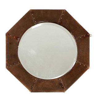 An Arts and Crafts copper mirror,