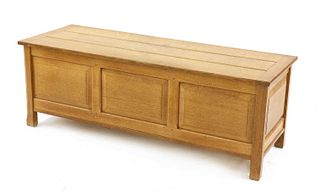 A Cotswold School oak blanket chest,
