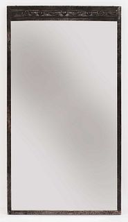 A French wrought iron mirror,