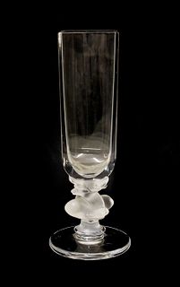 A Lalique 'Cerf' clear and frosted glass vase,