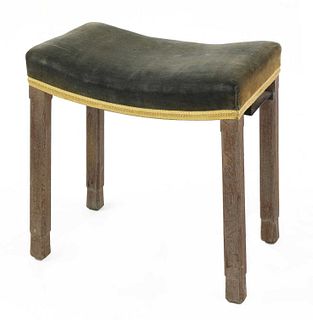 A George VI lined oak coronation stool,