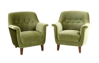 A pair of Danish armchairs,