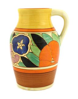 A Clarice Cliff 'Gardenia' Lotus jug,