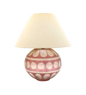An Art Deco-style cameo glass globe lamp,