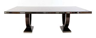 An Art Deco-style Macassar ebony dining table,