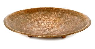 A copper dish,