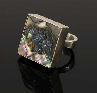 A Danish modernist silver ring,