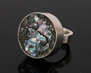 A Danish modernist silver ring,