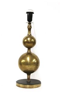 A brass table lamp,