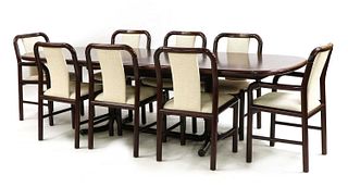 A 'Wharfeside' rosewood dining suite, §