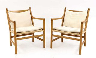 A pair of Danish 'CH44' oak armchairs,