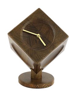 A Danish wenge cube desk clock,