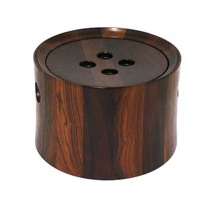 A Danish rosewood ice bucket and cover, §