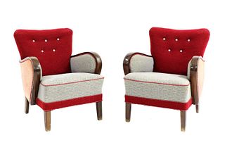 A pair of Danish lounge chairs,