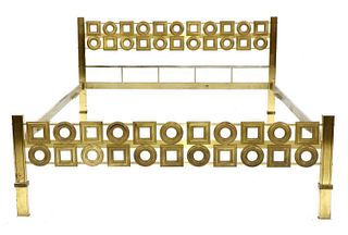 An Italian brass bed frame,