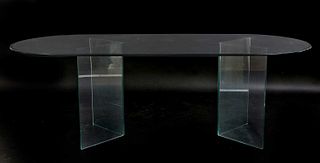 A Continental glass dining table,