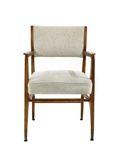 An Italian fruitwood Model 110 elbow chair,
