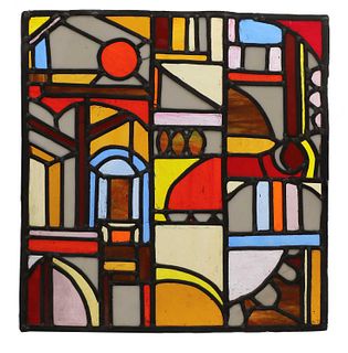 A stained glass panel,