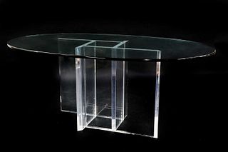 An American Lucite centre table,