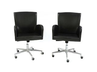 A pair of Fendi casa 'Elisa' leather desk chairs,