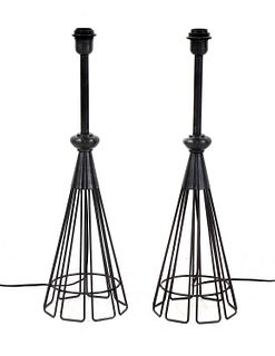 A pair of 'Cage' table lamps,