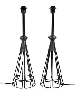 A pair of 'Cage' table lamps,