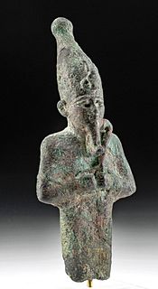 Egyptian Leaded Bronze Osiris Figure w/ Heka Scepter