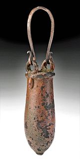 Miniature Egyptian Leaded Bronze Situla w/ Handle