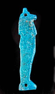 Egyptian Glazed Faience Duamutef Amulet