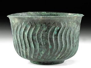 Roman Bronze Bowl w/ Fluting
