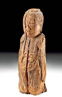 17th C. Japanese Edo Wood Standing Buddhist Figure
