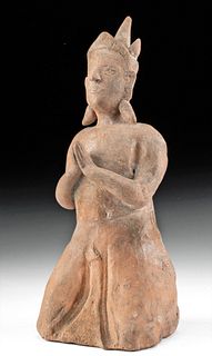 Thai Sawankhalok Pottery Figure in Prayer , ex-Museum