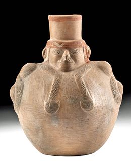 Moche Pottery Figural Vessel w/ Jaguar Heads