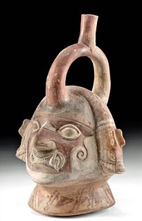 Moche Pottery Ai Apec Rattle Vessel - ex Museum