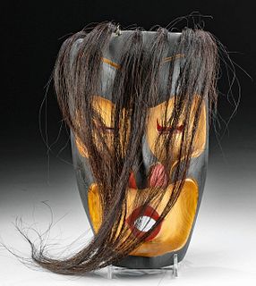 Vintage Pacific Northwest Kwakiutl Wood Wild Woman Mask