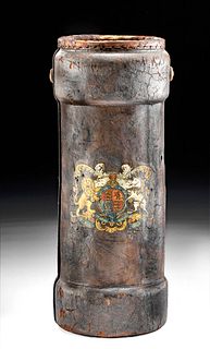 19th C. British Leather Cordite Bucket