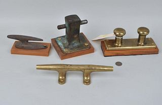 Four Brass Ship's Dock Cleats