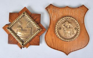 Two Bronze Ship's Badges