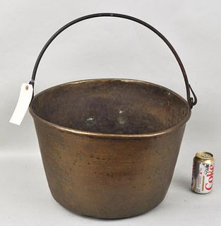 Large Brass Bucket, Iron Swing Handle