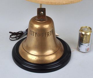 Bronze Ship's Bell "City of Perth", As Lamp