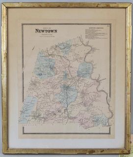 Framed Map of Newtown CT