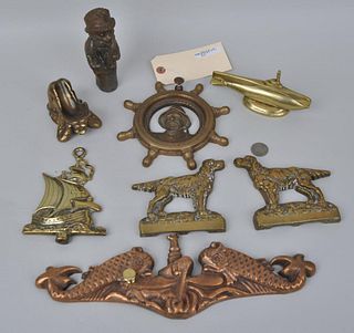 Group Eight Brass Mostly Nautical Accessories