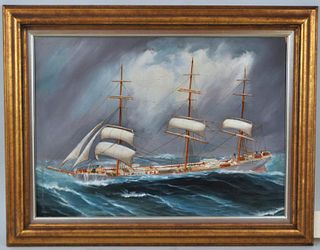 Attr. R.A. Borstel, Three Mast Ship "Lishore" O/B