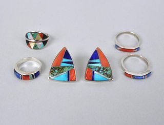 Group Native American SS/Multistone Jewelry Items