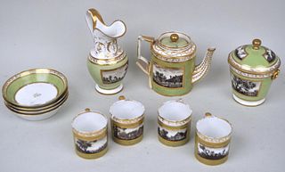 Paris Porcelain Grisaille Tea Service For Four