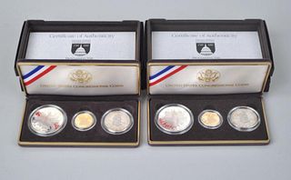 Two 1989 US Congressional Gold & Silver Proof Sets