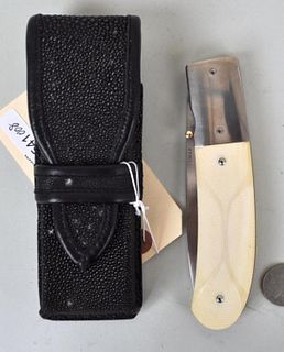 Large P.J. Tomes Folding Knife/Shagreen Case