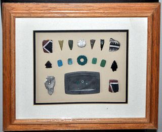 Framed Collection Meso-American Artifacts