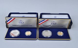 Two 1987 Gold & Silver Two Coin Proof Sets