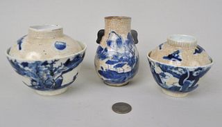 Three Chinese B/W Porcelain Items